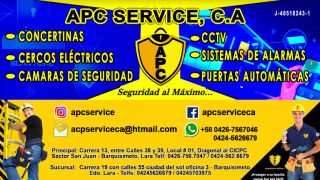 tiendas alarmas barquisimeto APC SERVICE, C.A. - Cerco Eléctrico, Camaras de Seguridad, Puertas Automáticas